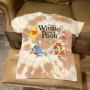 Disney Winnie The Pooh  Charachters Brown Tie Dye  Tee Shirt